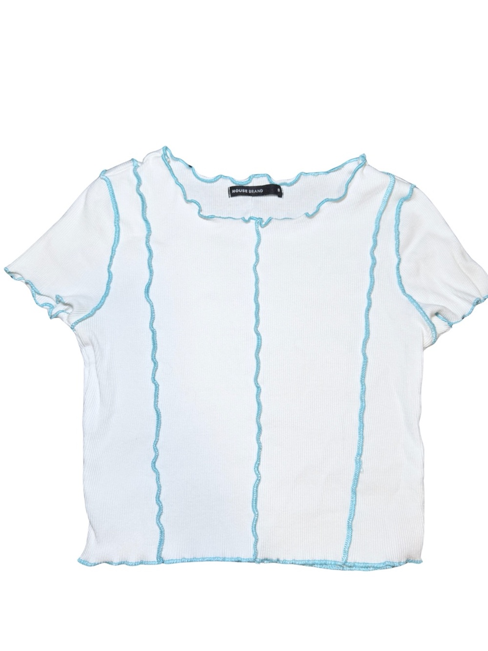 House crop top with overlock